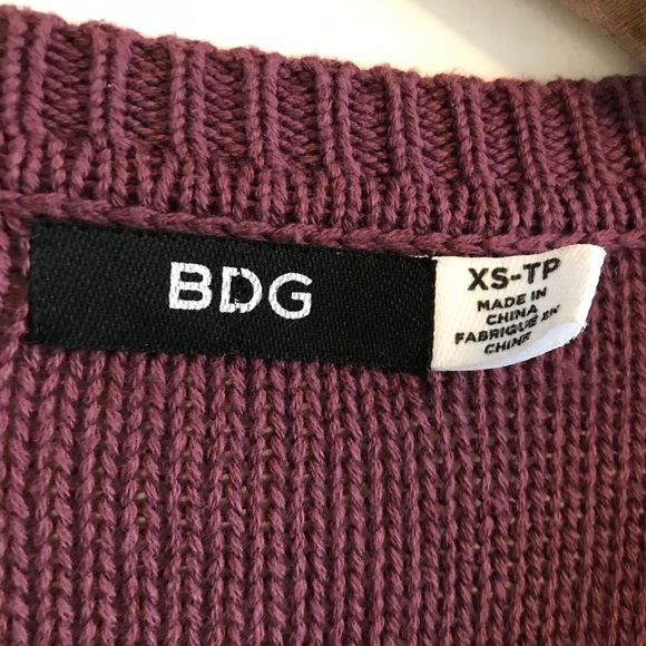 BDG Striped V-neck Pullover Knit Sweater Purple - Picture 3 of 7